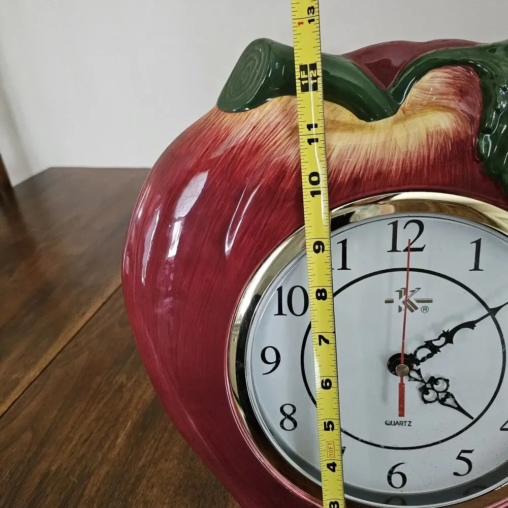Vintage Mid Mod Acurite Apple Clock Battery Operated 11